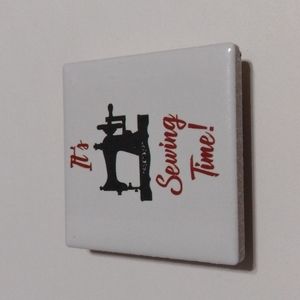 3/$15 Moda Fabrics It's Sewing Time! Tile Magnet